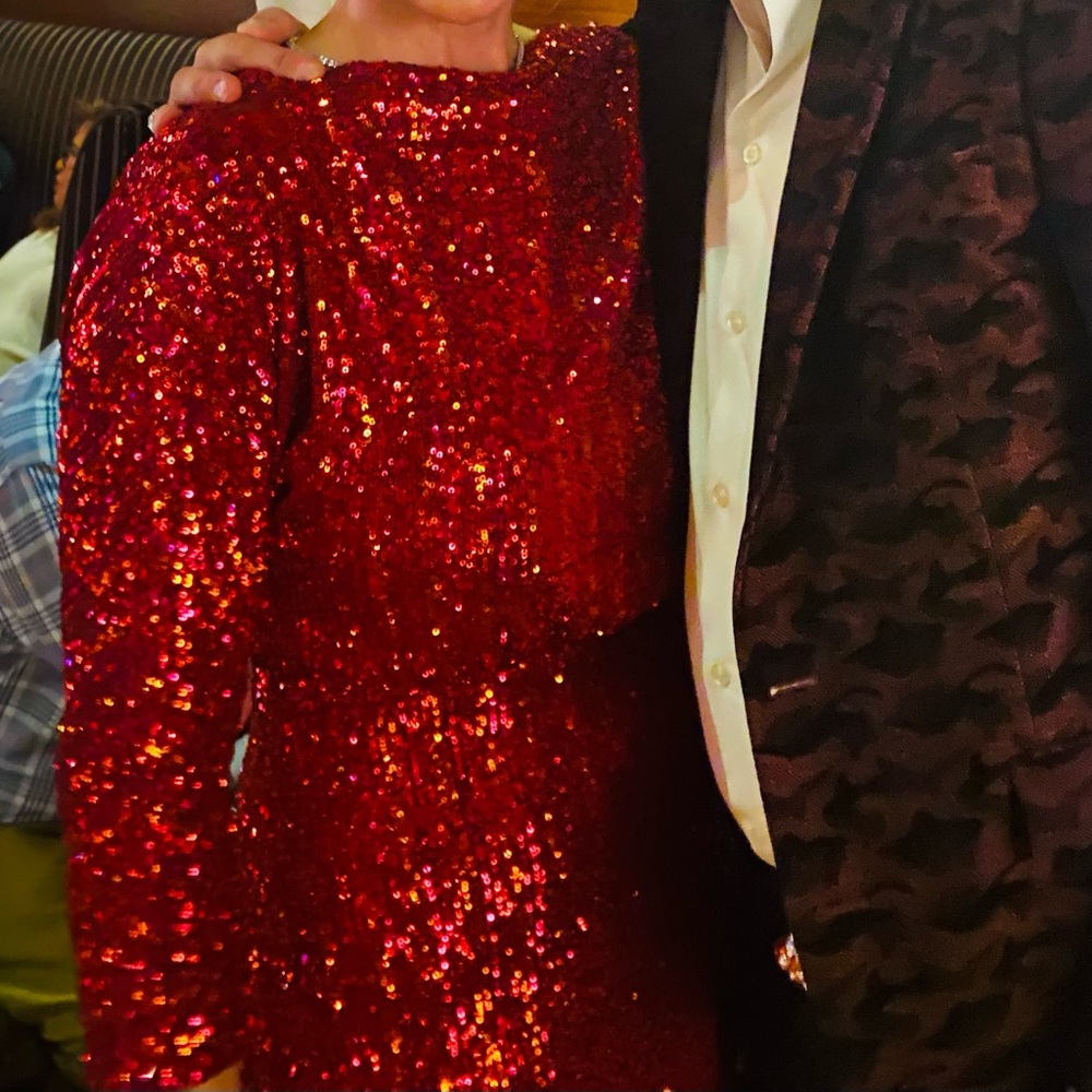 One33 Social Red Sequin Dress